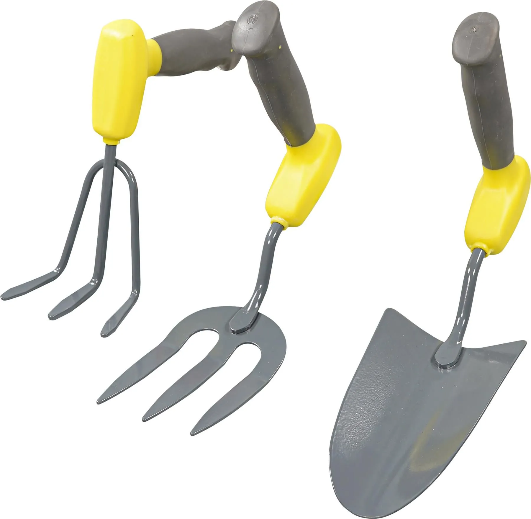 3pc Ergonomic Handle Gardening Hand Tool Set - Carbon Steel Garden Trowel, Cultivator & Fork with Comfortable TPR Handles
