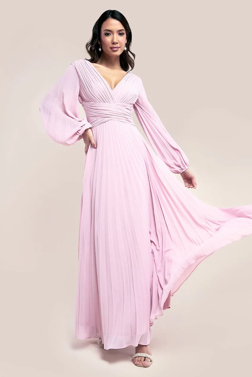 Balloon Sleeve Chiffon Maxi