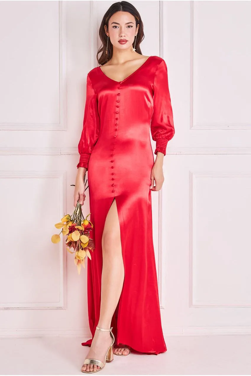 Satin Viscose Front Split Maxi