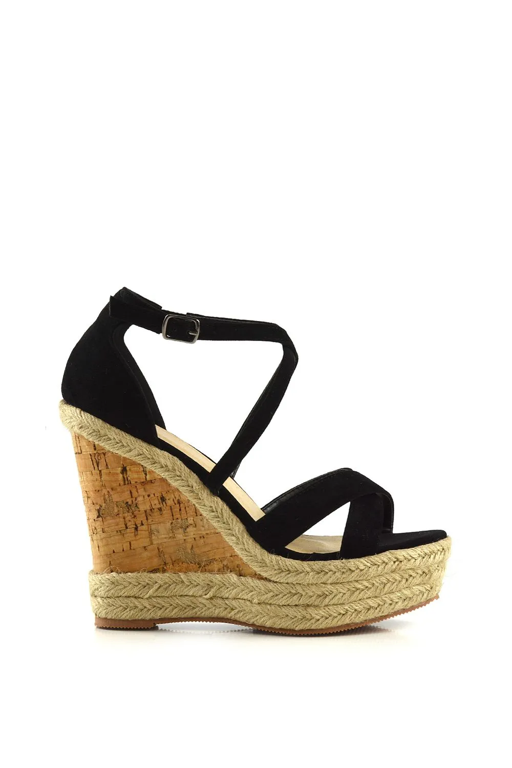 'Chance' Woven Strappy Wedge Heel Platform Sandals