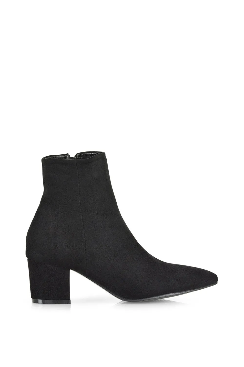 'Ayda' Pointed Toe Low Block Heel Ankle Boots