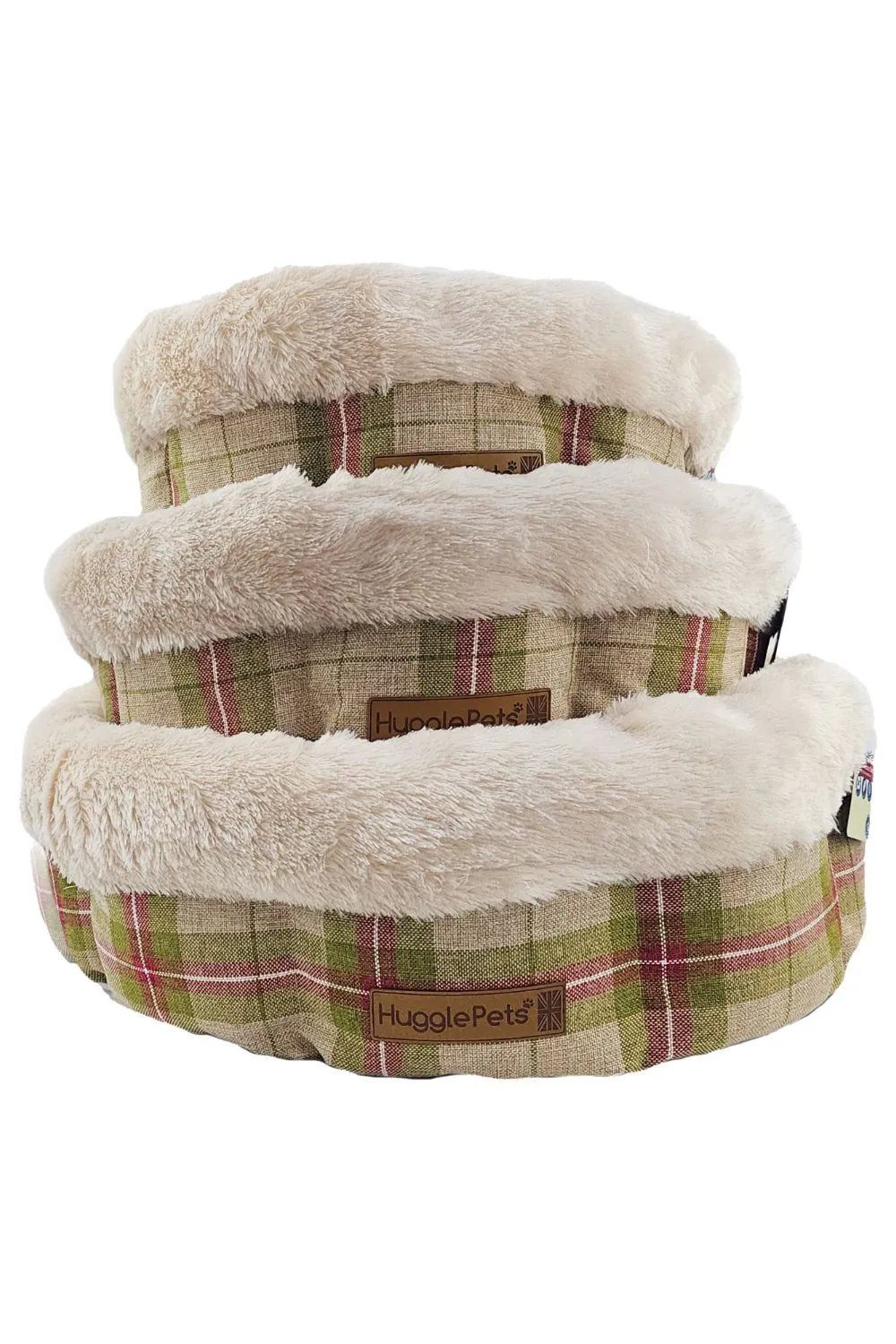 Stone Check Donut Supersoft Non Slip Dog Bed