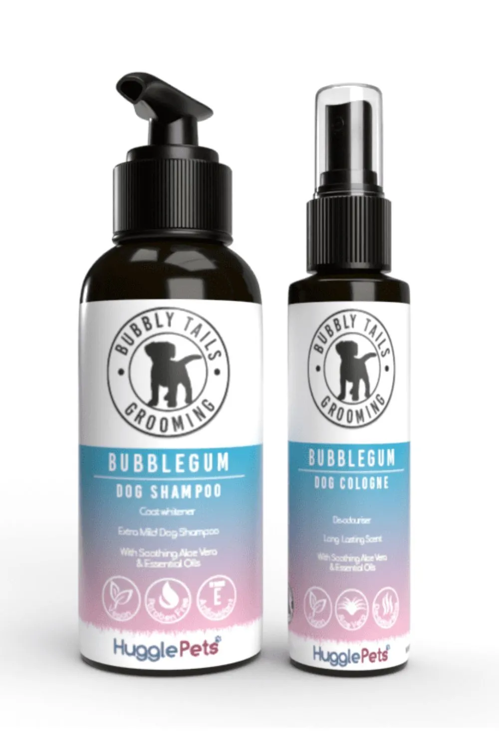 Bubbly Tails Bubblegum Whitening Dog Shampoo & Deodorising Cologne Set