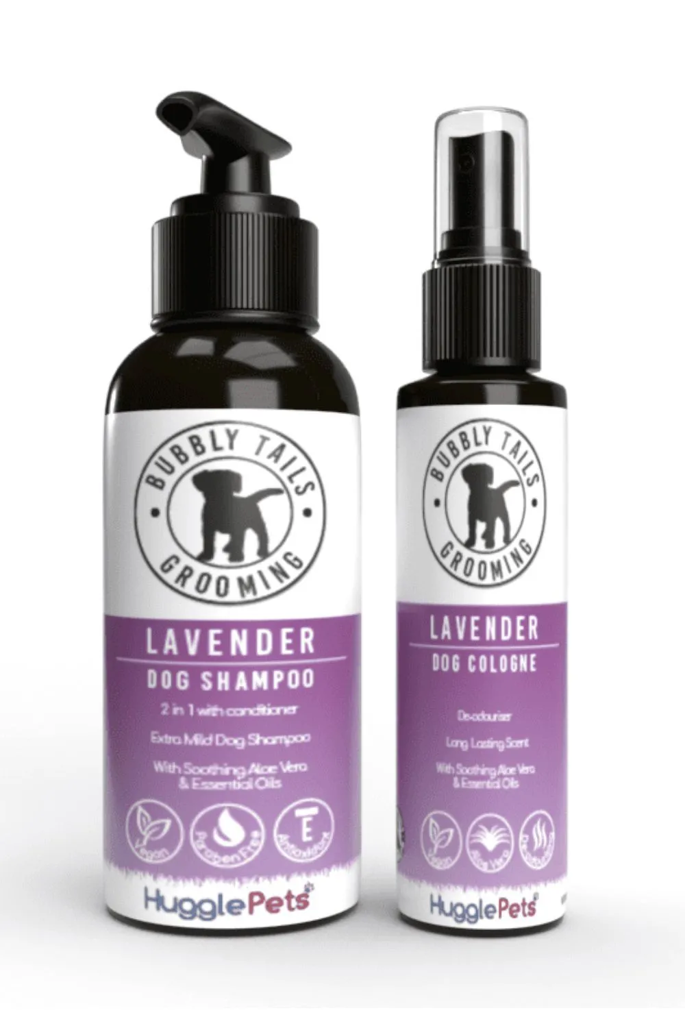Bubbly Tails Lavender 2 in 1 Dog Shampoo & Deodorising Cologne Set