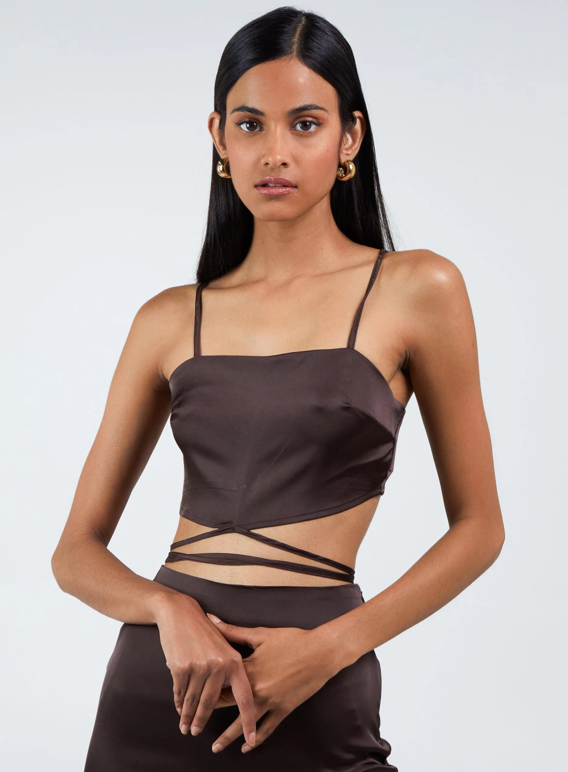 Silky Tie Wrap Cami Top