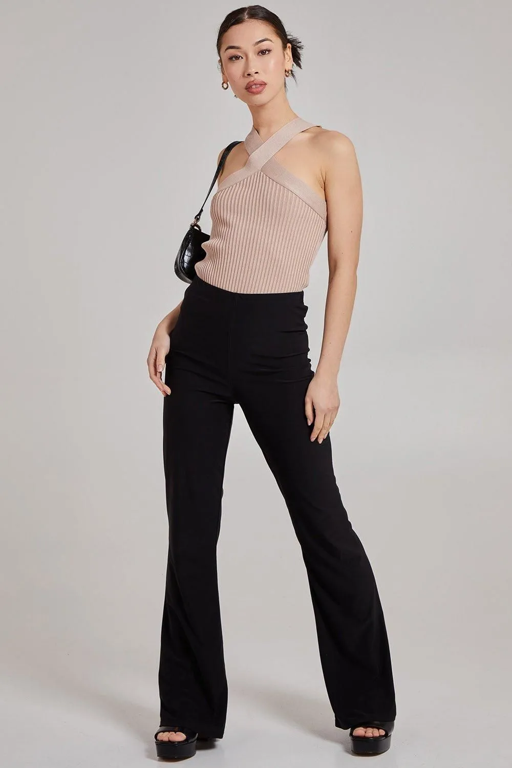 Slinky Trousers Back Flare Trousers