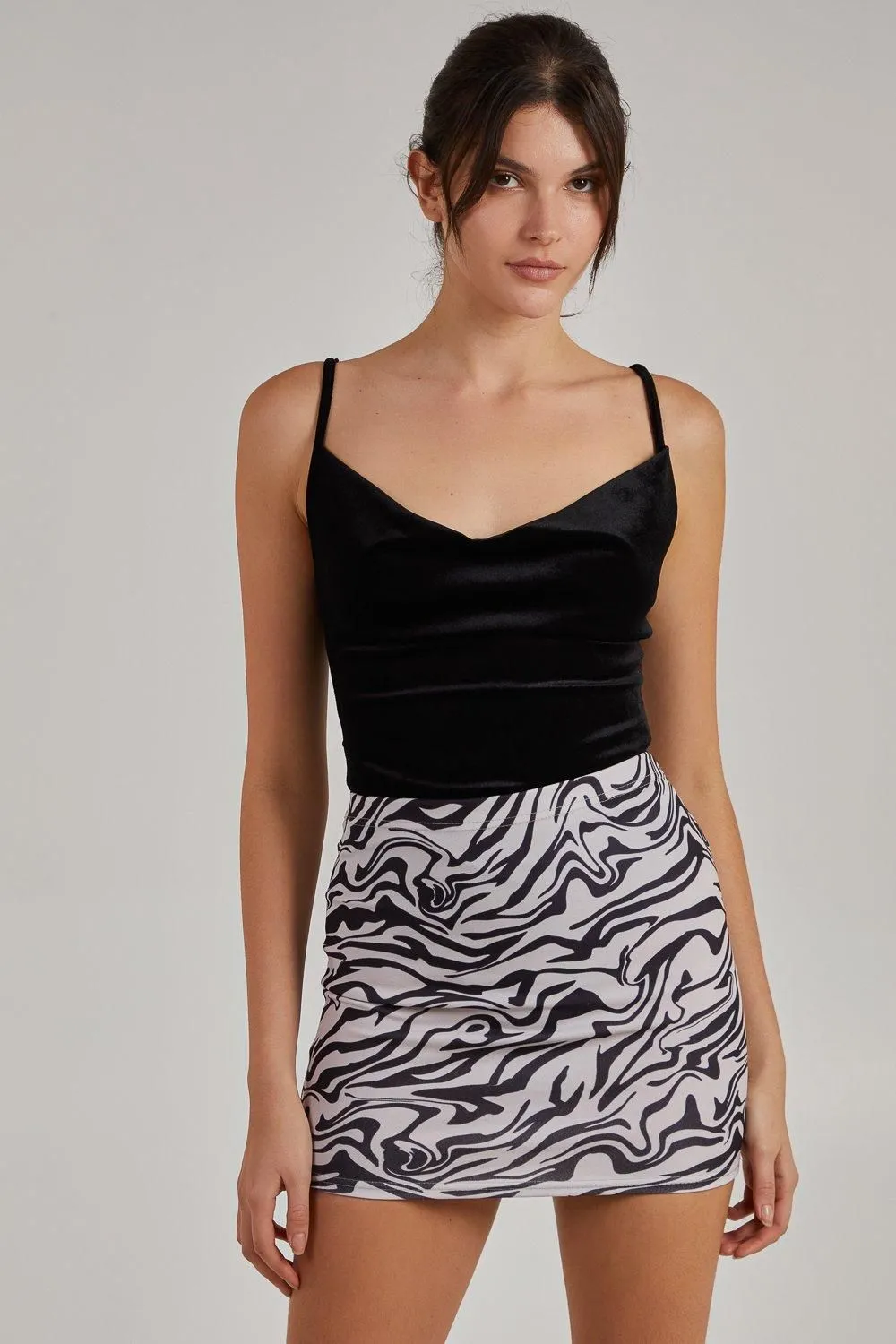 Velvet Cowl Neck Bodysuit