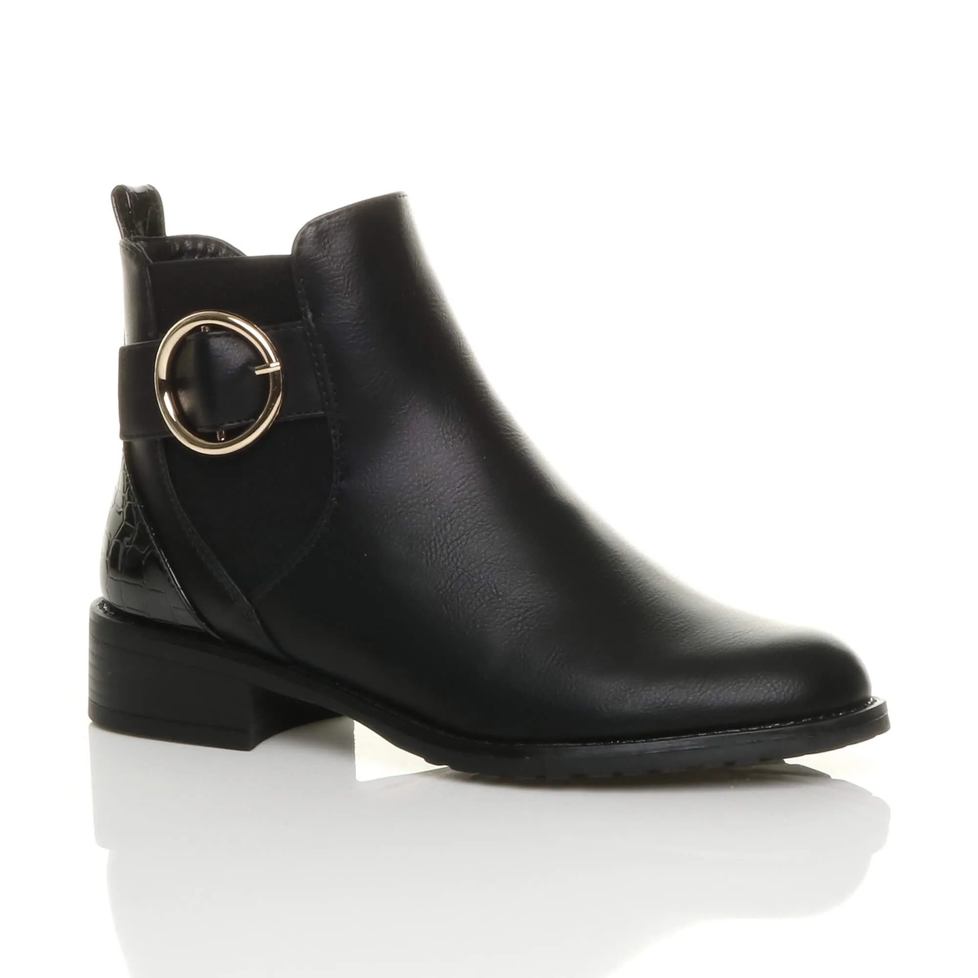 Low Block Heel Chelsea Ankle Boots