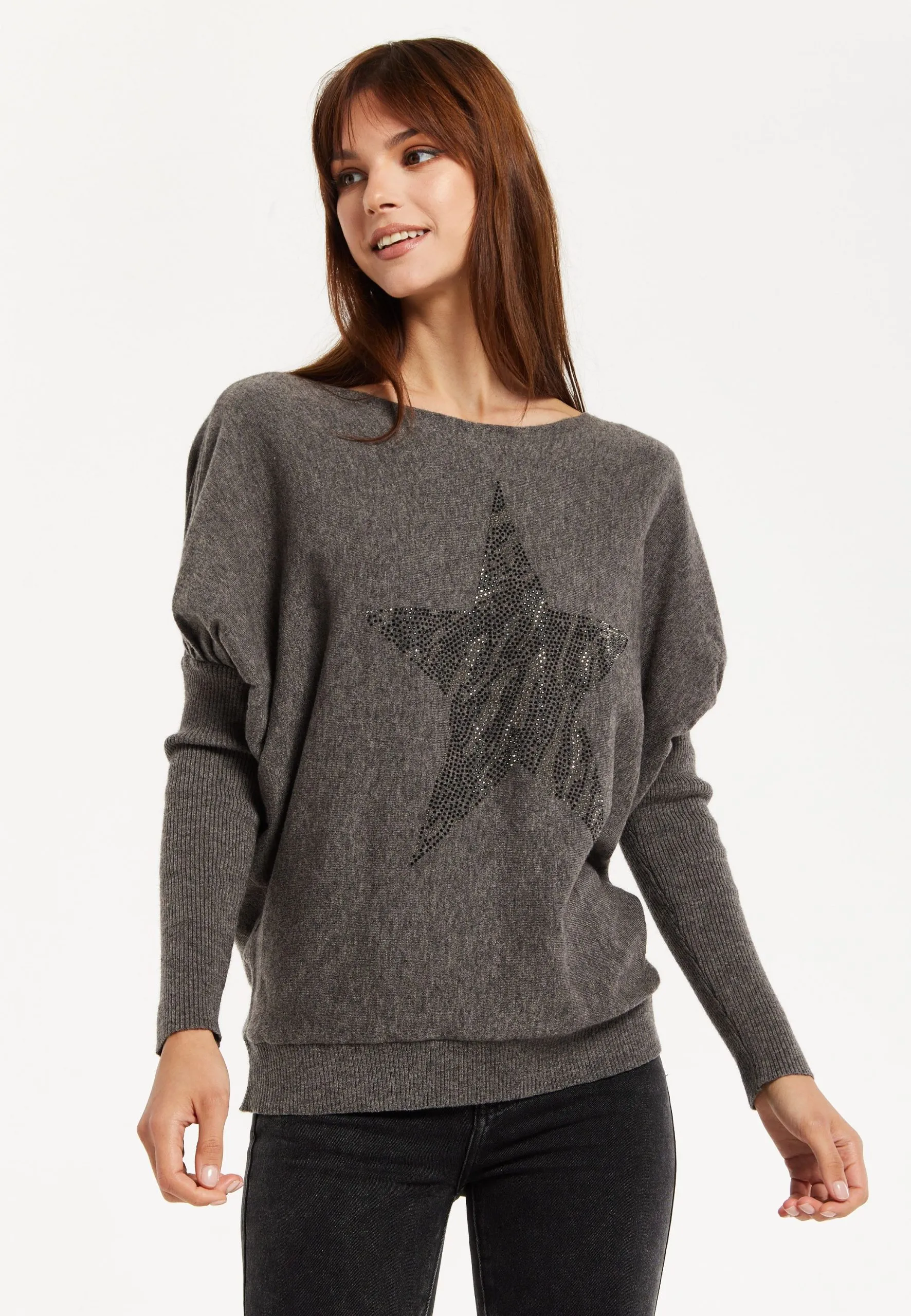 Dark Grey Sparkly Zebra Star Jumper