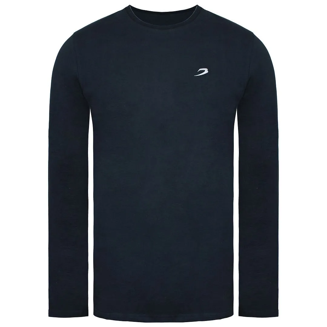 Long Sleeve Crew Neck Black Tailored Fit Strike Top