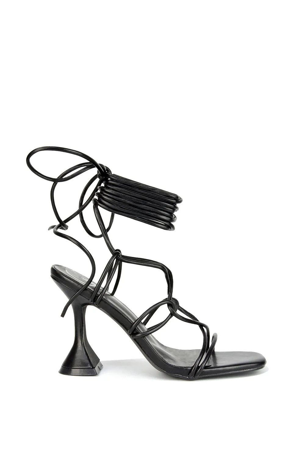 'Briar' Lace up Square Toe Sculptured Mid High Heels