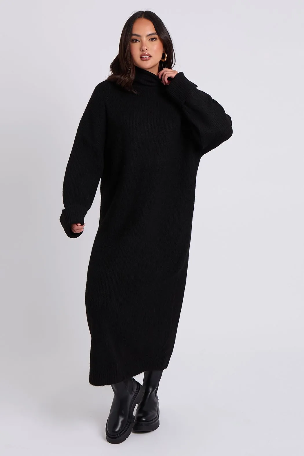 Roll Neck Midaxi Dress
