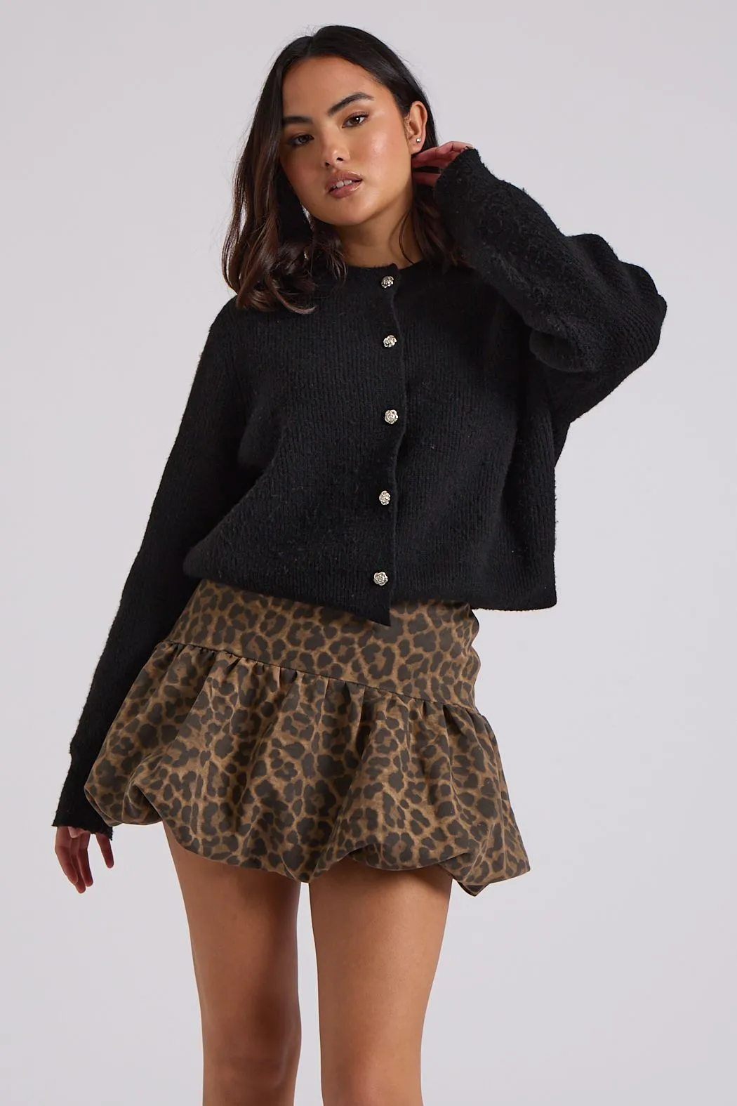 Bubble Hem Mini Skirt