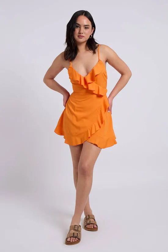 Orange Plus Cami Woven Frill Tea Dress
