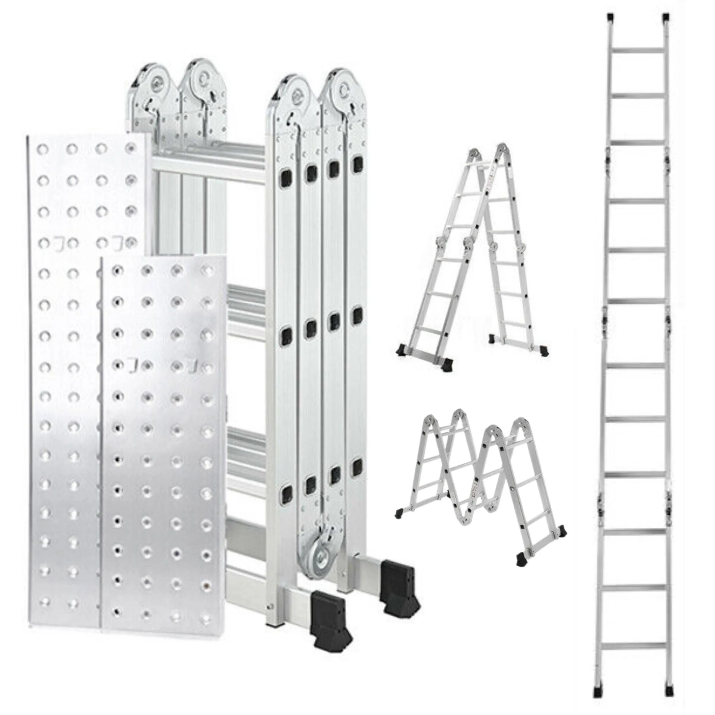 3.46m Lightweight Aluminium Folding Multi-position Work Platform Ladder