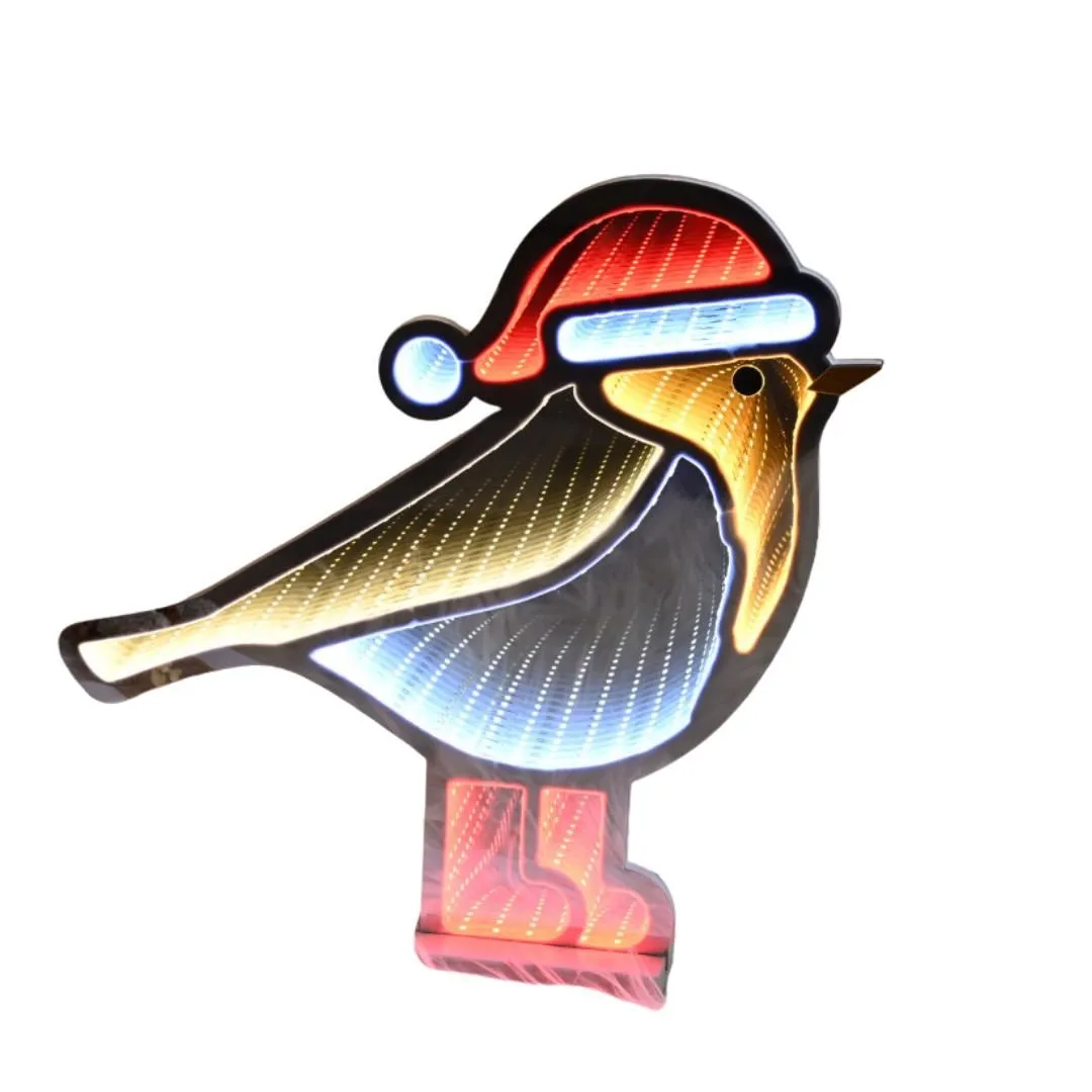 40cm Light up Robin Infinity Decoration with Red and White LEDs