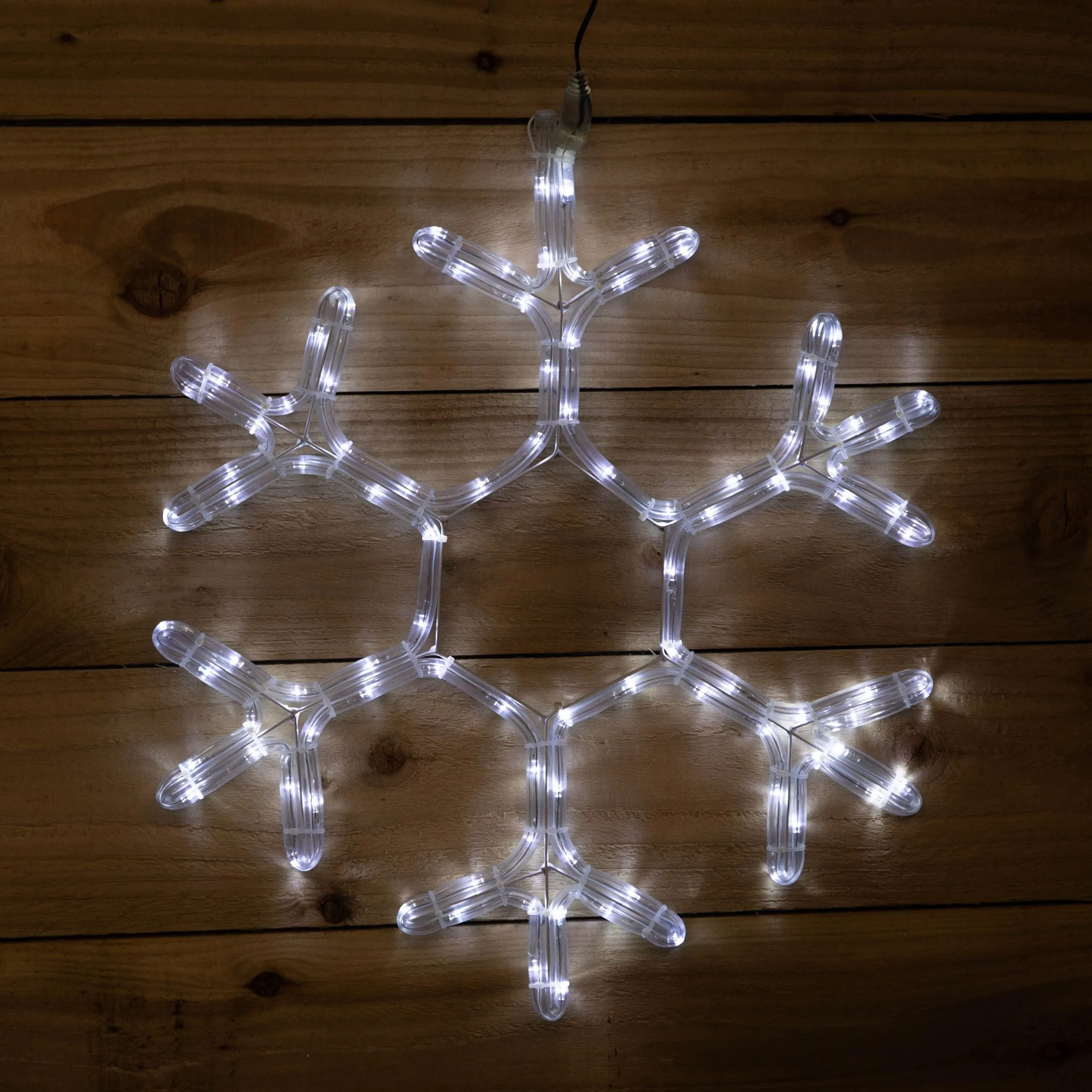 Light up Hanging Christmas Snowflake Rope Light with White LEDs