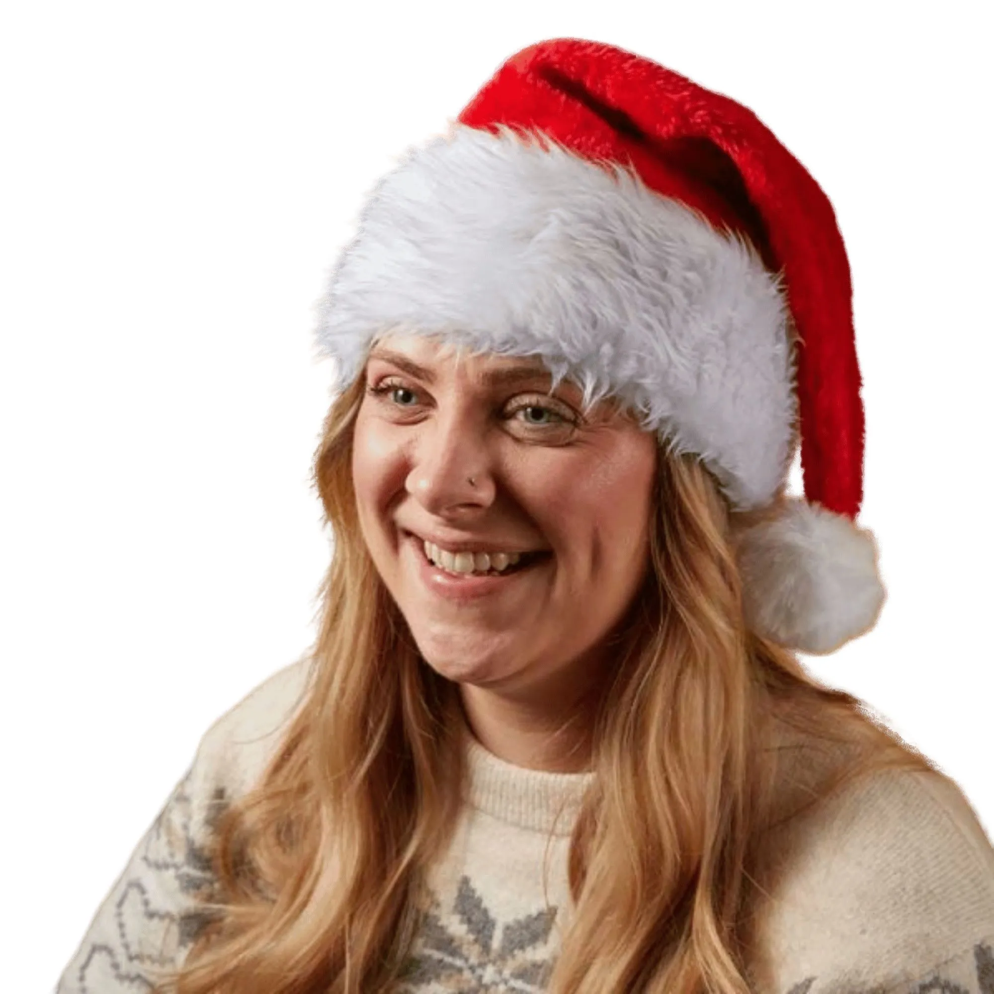 Red and White Soft Traditional Christmas Santa Hat