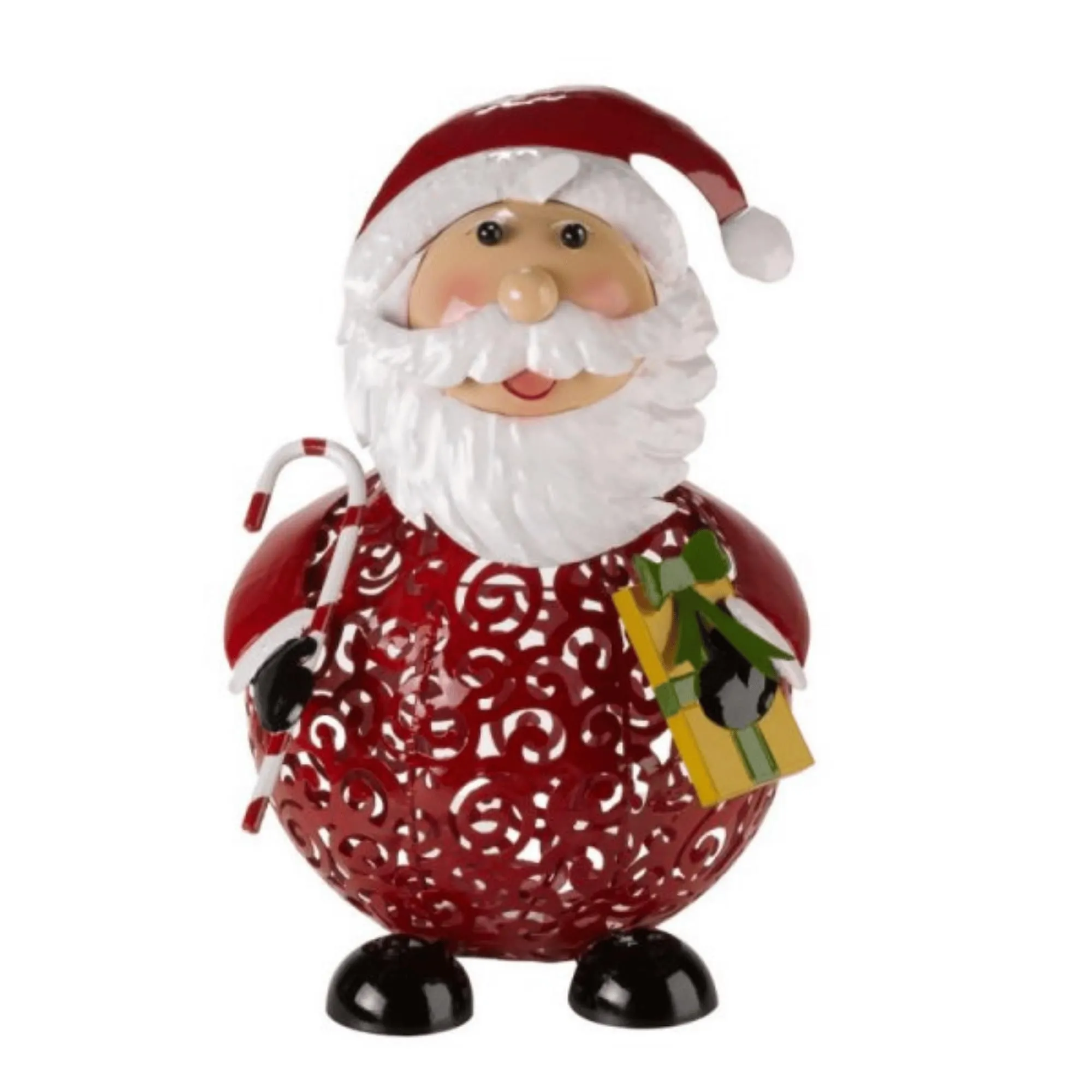 30cm Battery Operated Filigree Santa Folk Light Decoration with LEDs