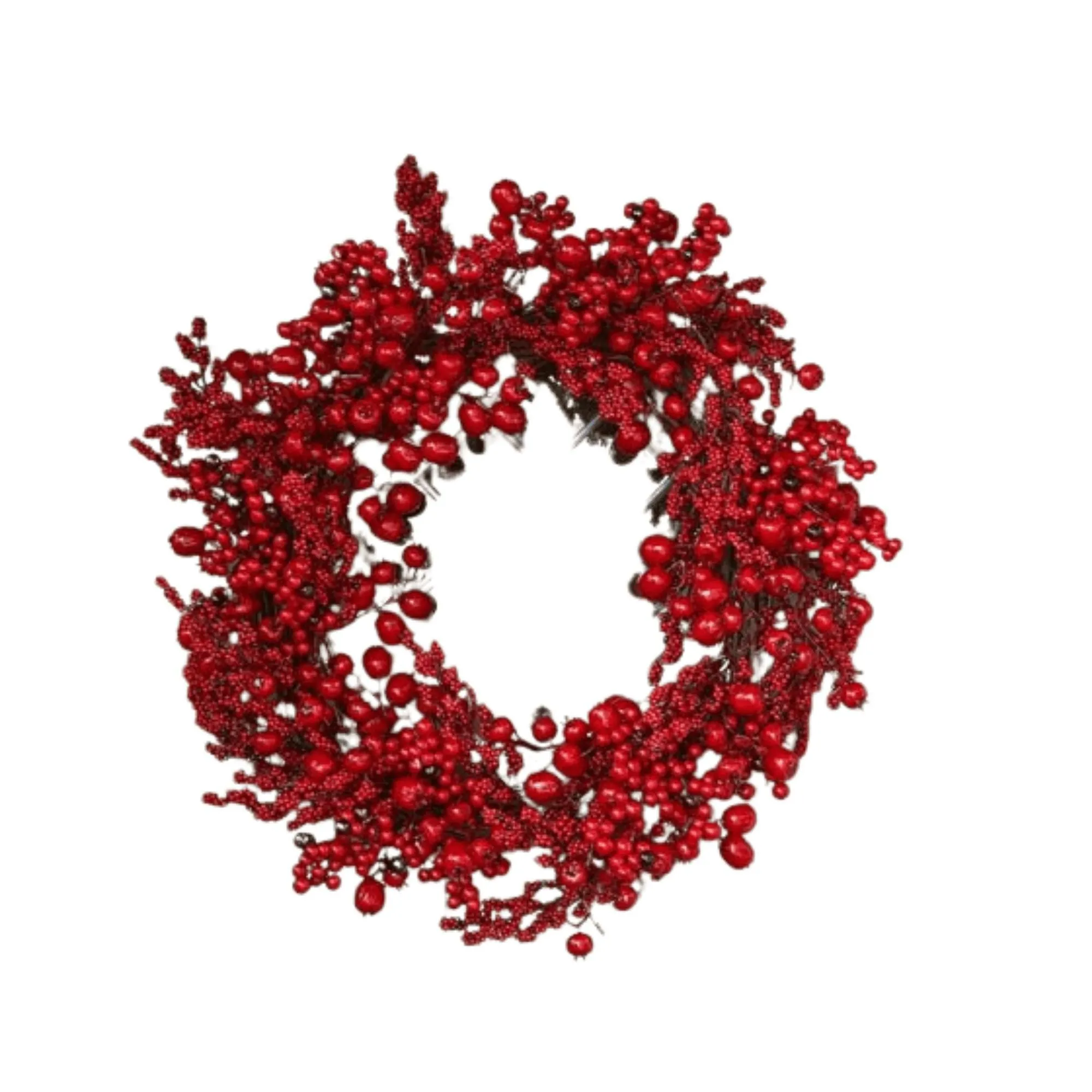 40cm Hanging Red Berry Burst Christmas Wreath