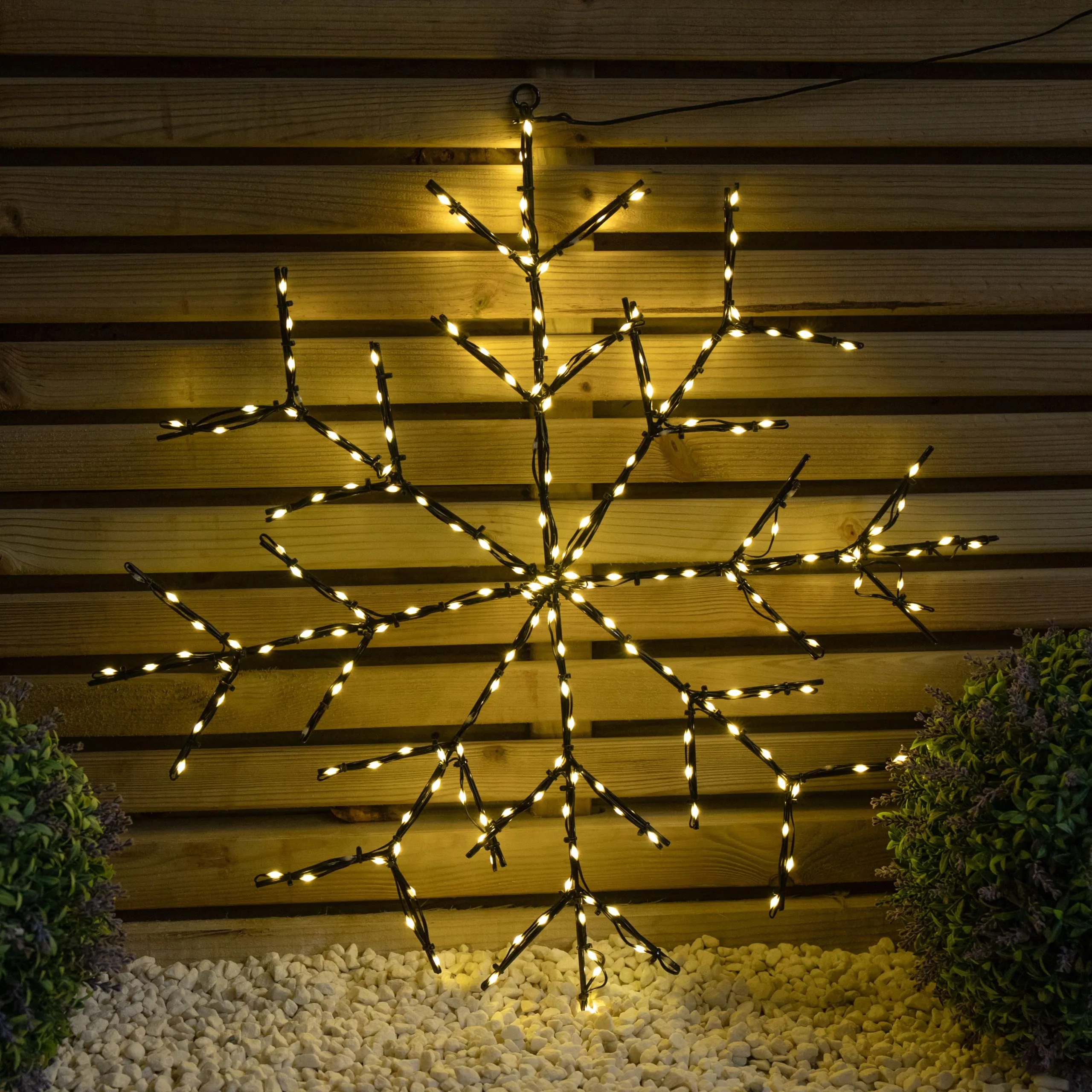 Light up Twinkling Christmas Snowflake with 196 Warm White LEDs