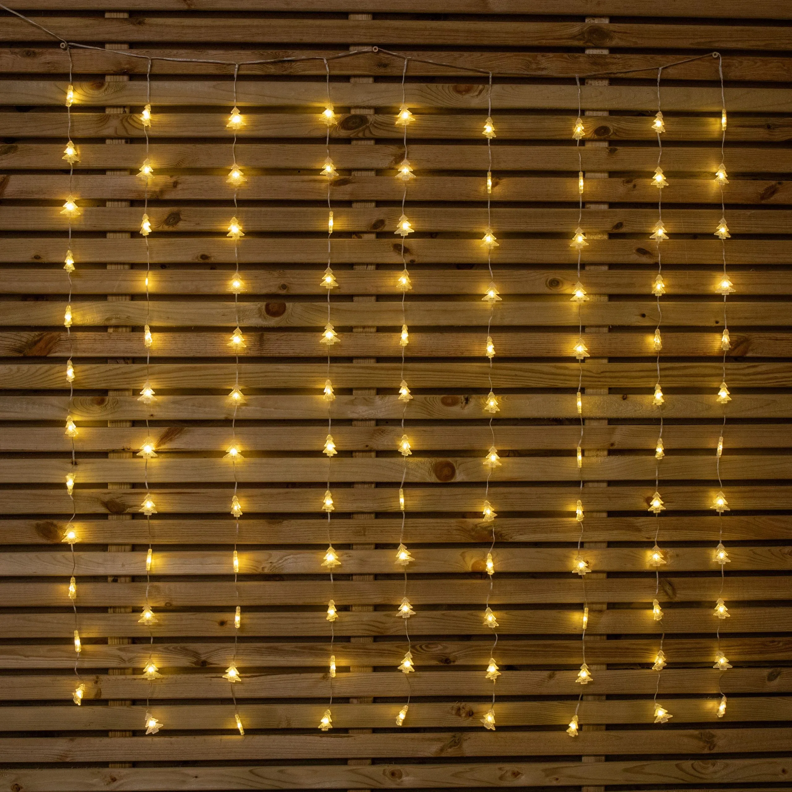 Light up Christmas Tree Curtain Lights with 108 Warm White LEDs