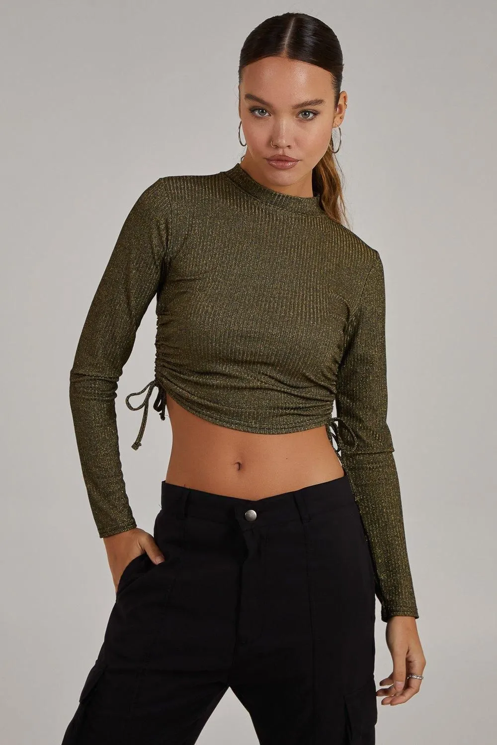 Glitter Long Sleeve Lurex Top