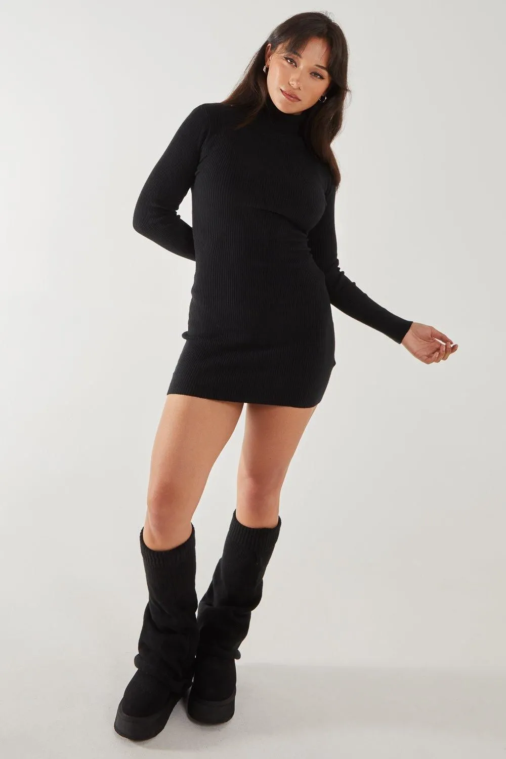 Roll Neck Mini Dress