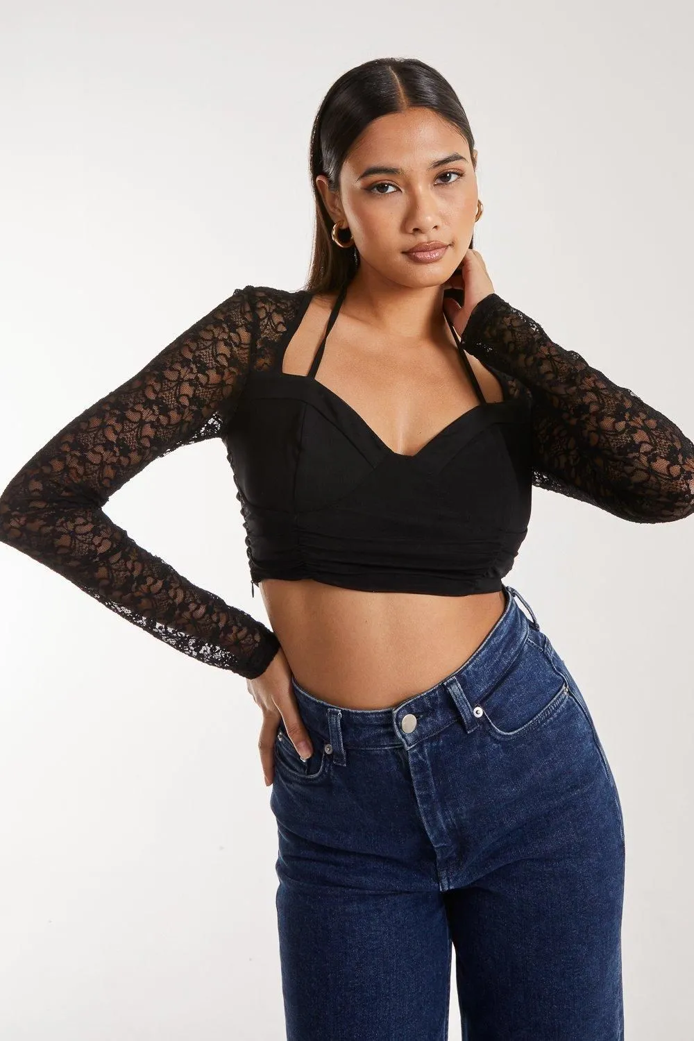 Lace Halterneck Corset Top