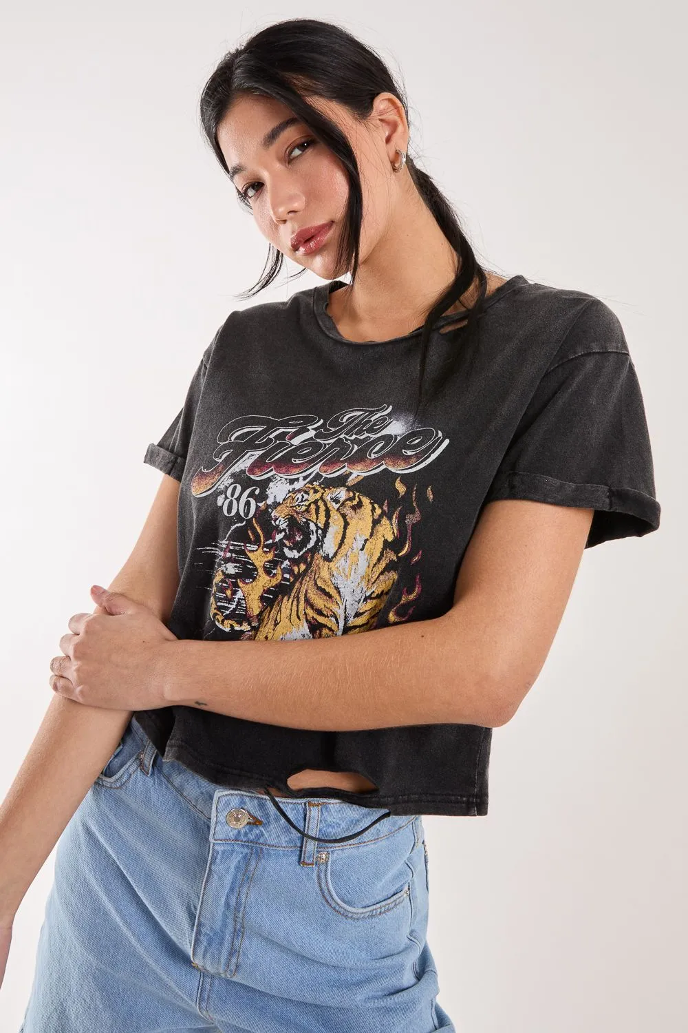 Fierce Graphic Distressed Washed Tee