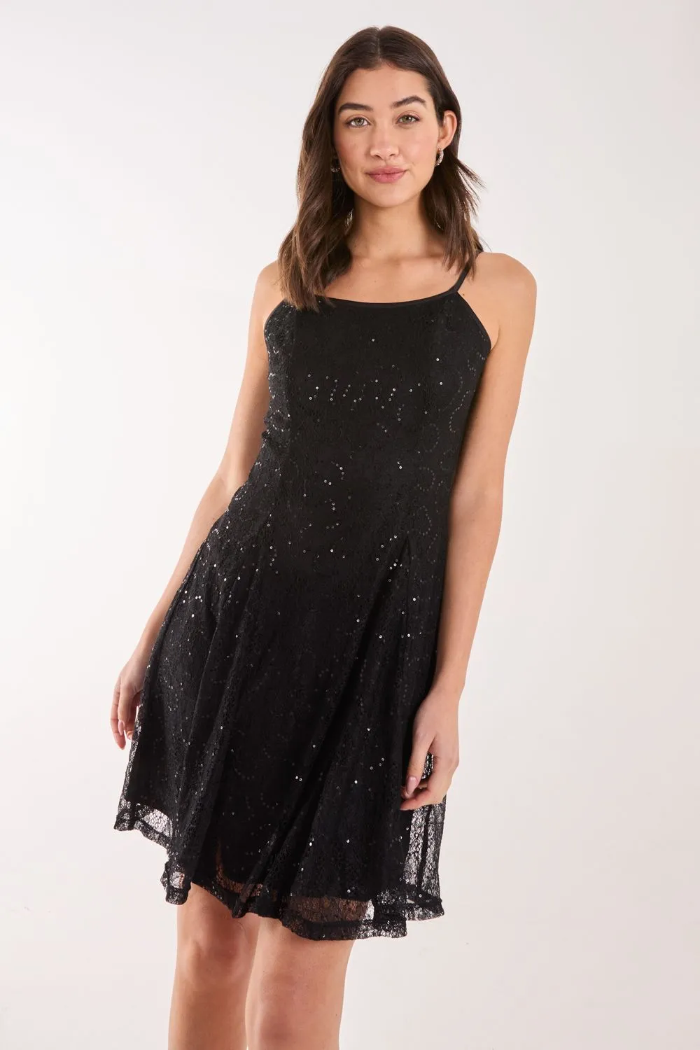 Sequin Lace Mini Dress