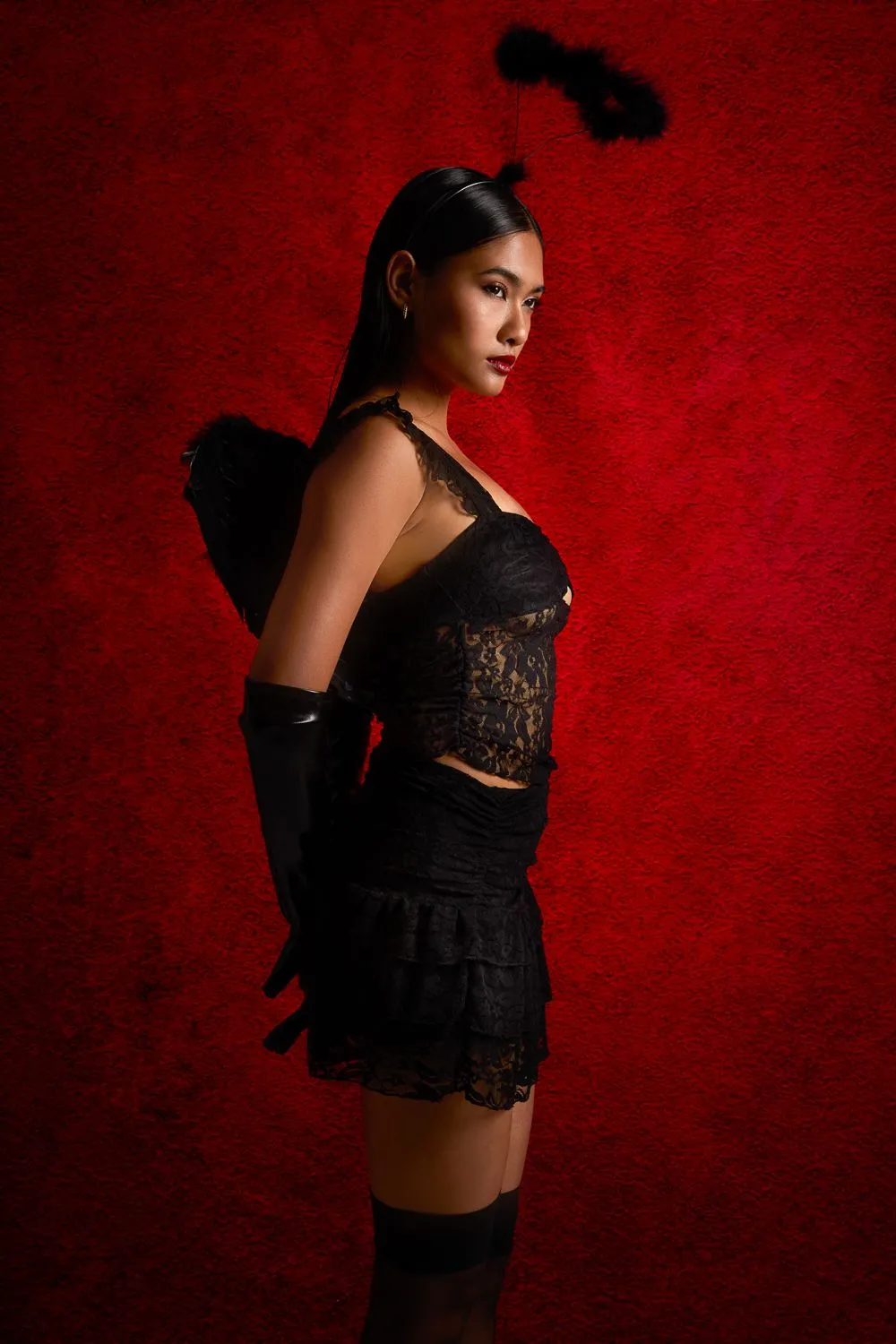 Tiered Ruffle Lace Mini Skirt