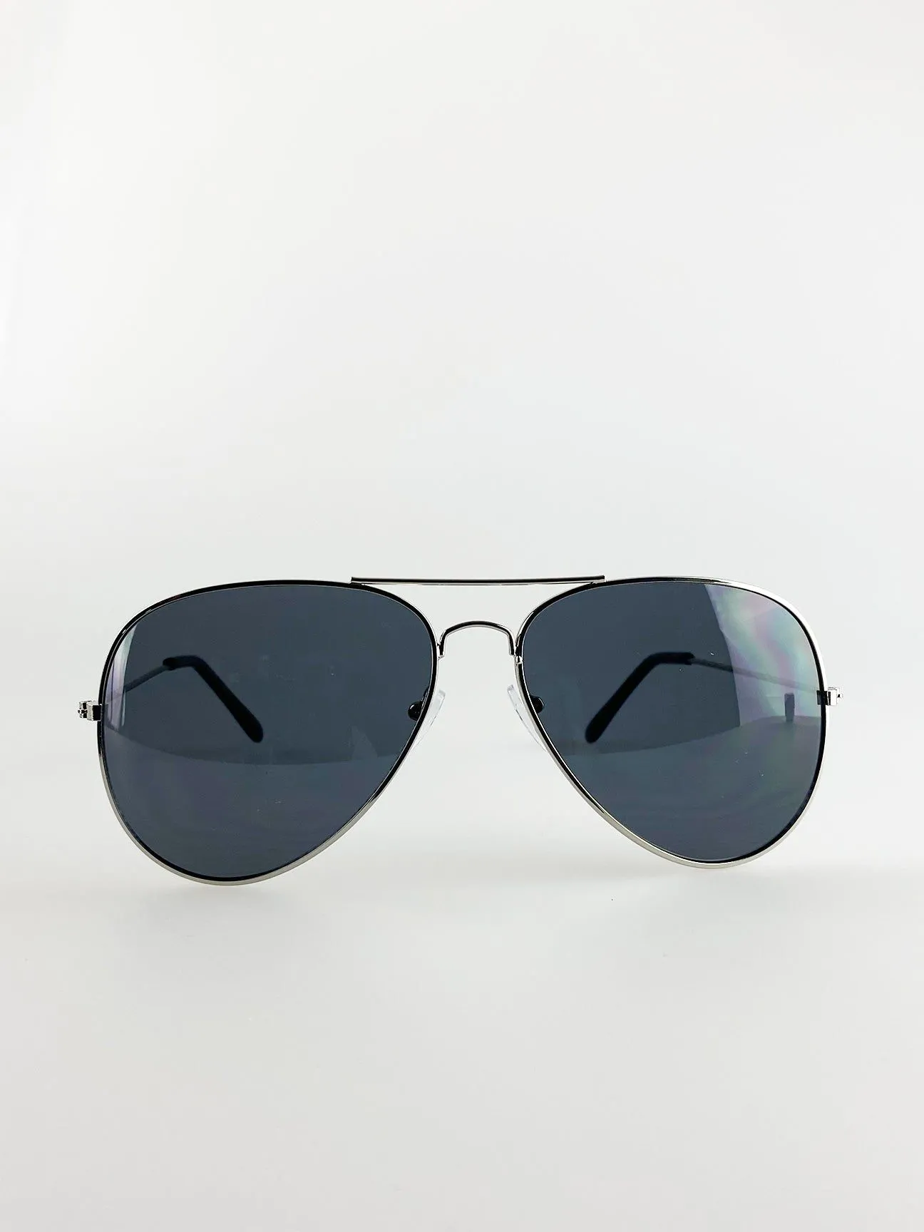 Classic Silver Frame Aviator Sunglasses
