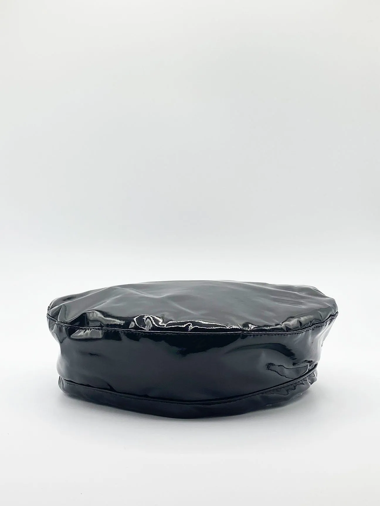 Wet Look Beret In Black