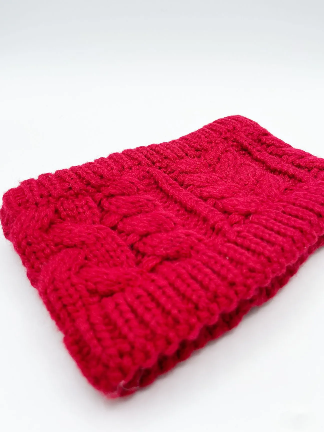 Red Cable Knitted Headband