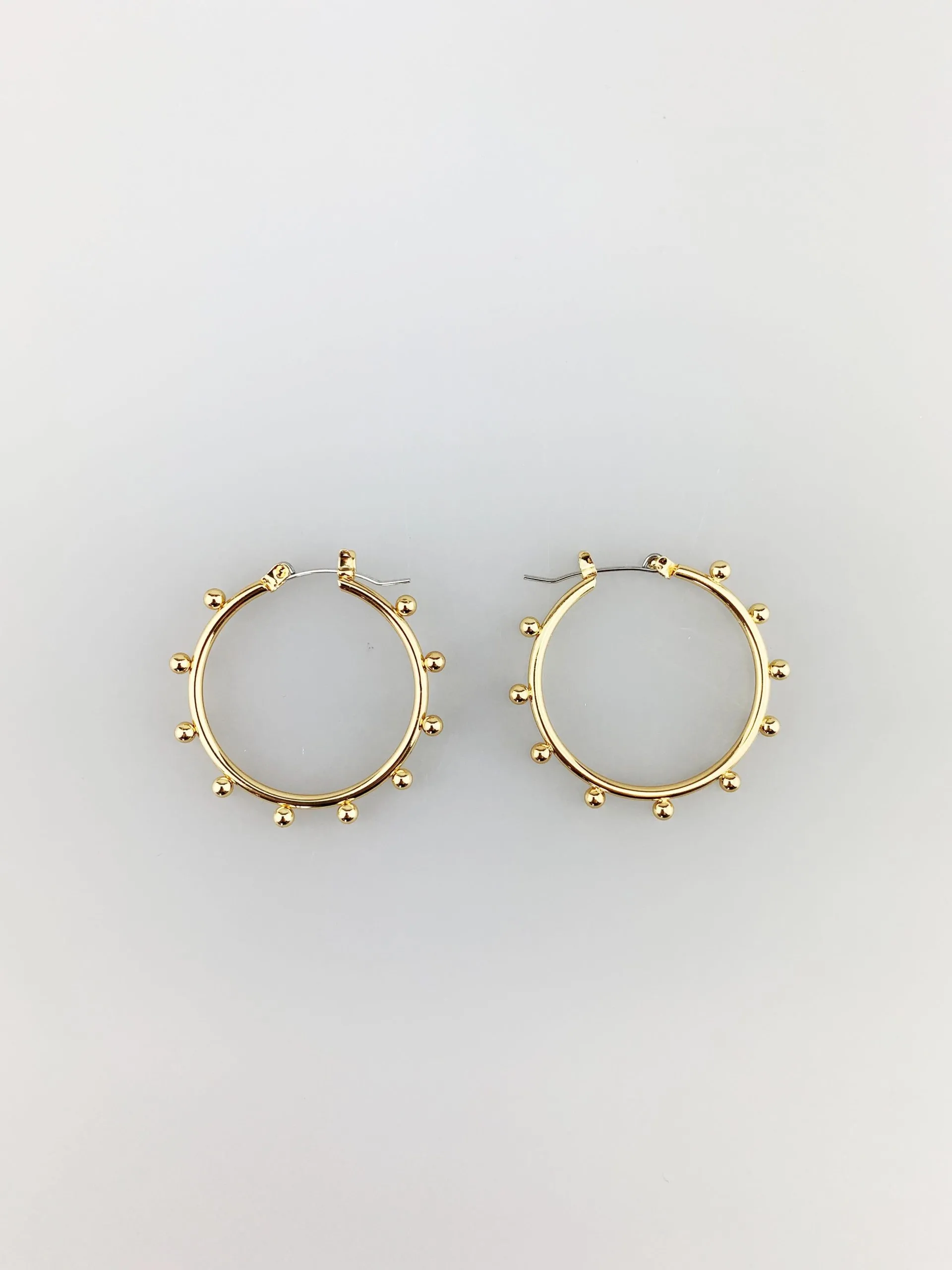 Hoop Earrings with Ball Detail