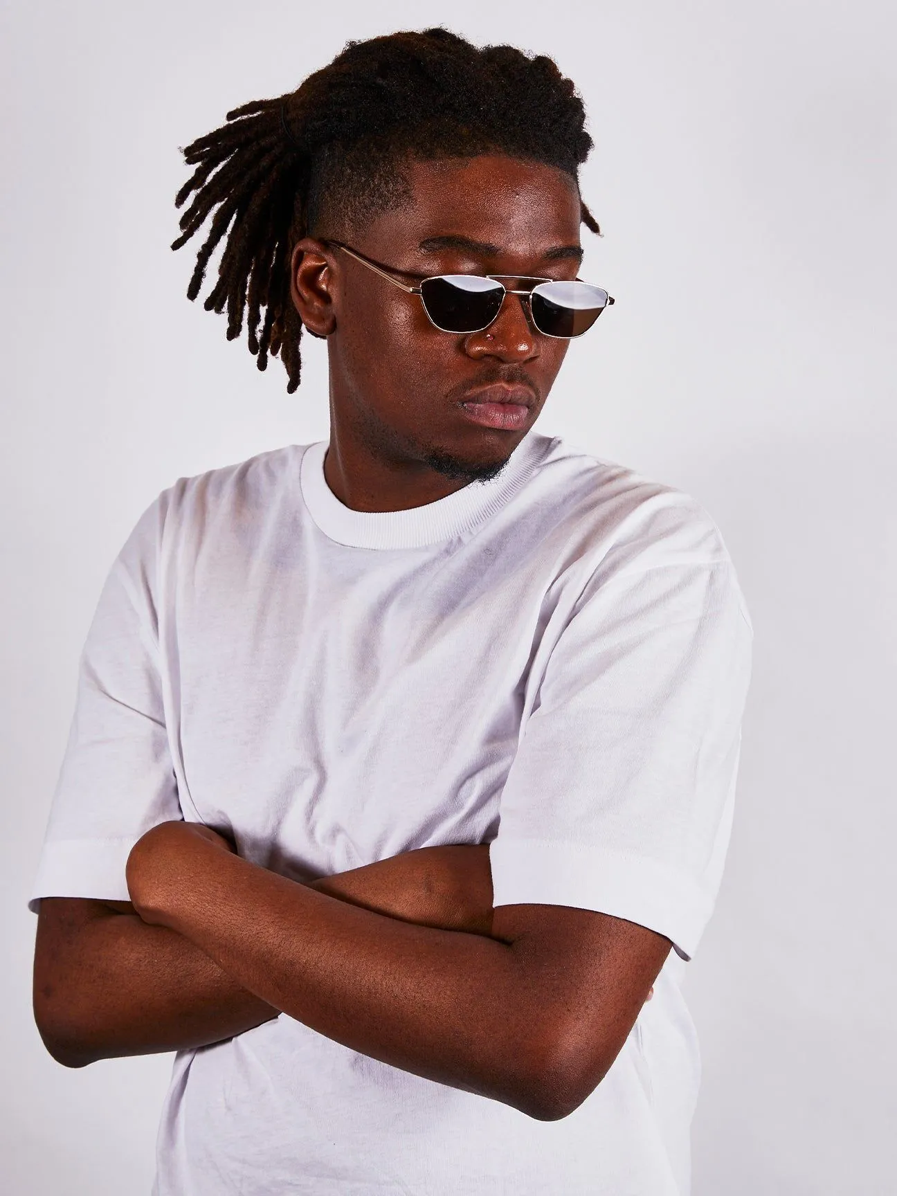 Angular Aviator Style Sunglasses