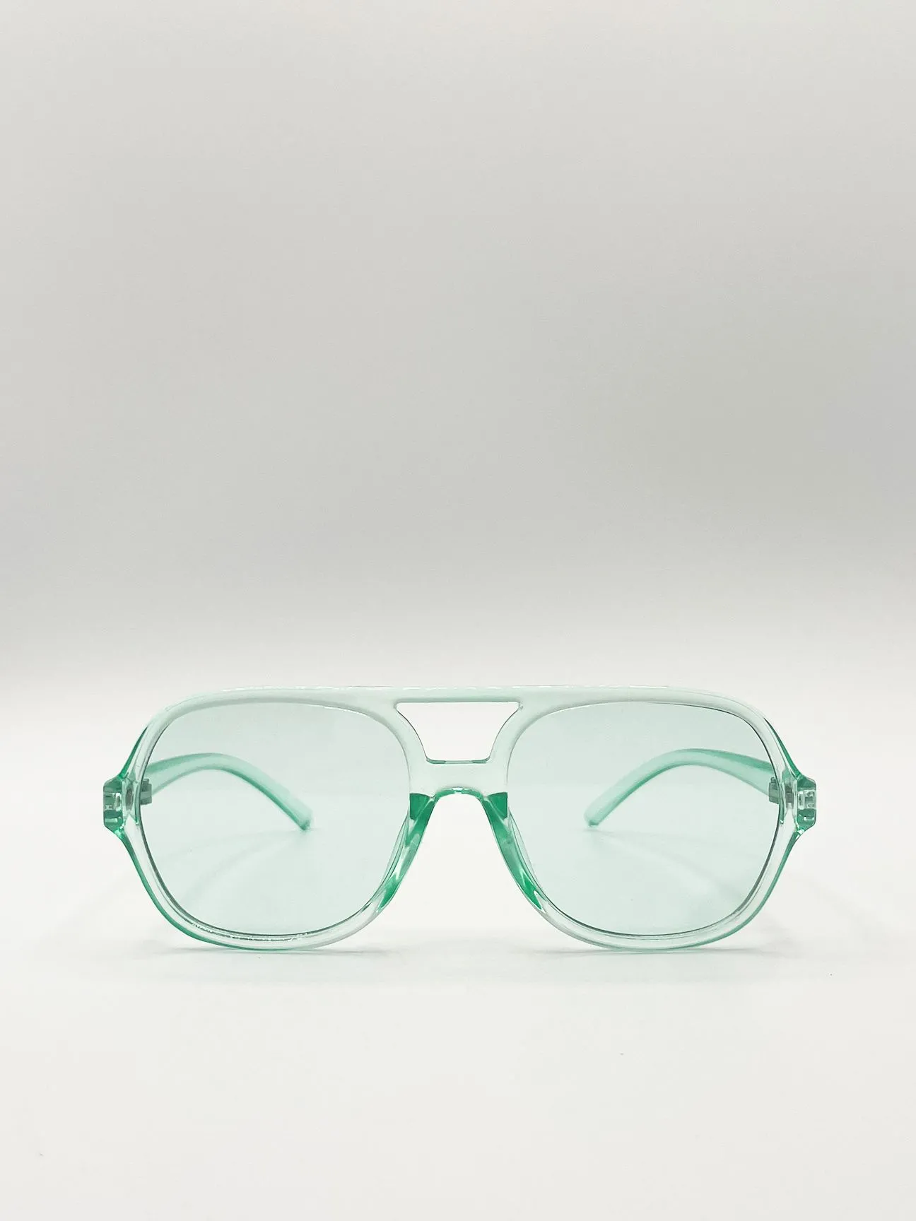 Clear Plastic Frame Navigator Sunglasses