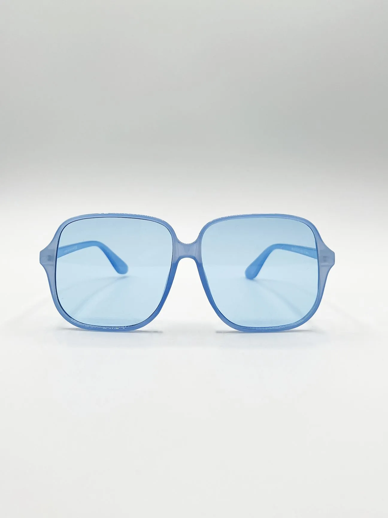 Oversized Lightweight Square Frame Sunglasses in Blue