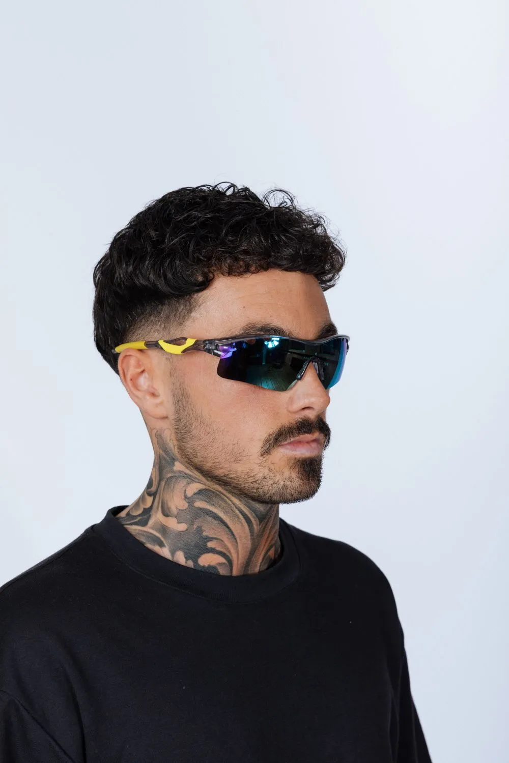 Sport Racer Sunglasses in Multi Yellow with Hard Case