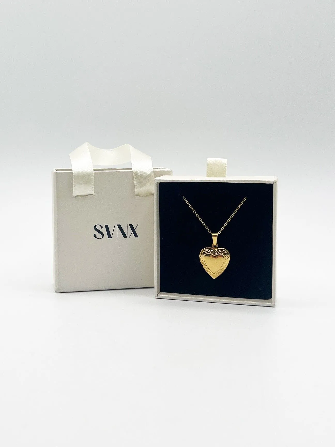 Large Heart Locket Necklace in Gold