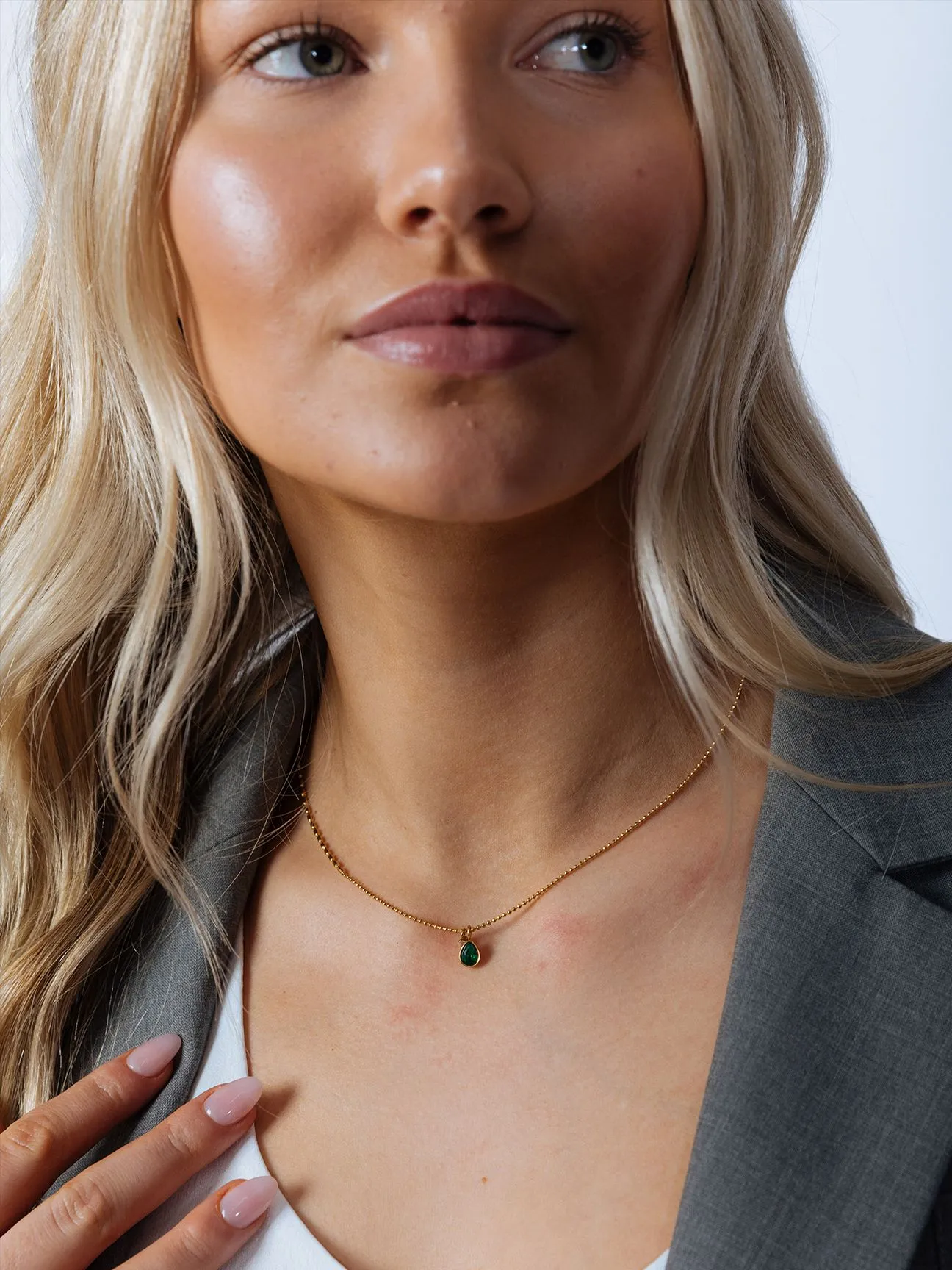 Teardrop Pendant Necklace in Emerald - Gift Boxed