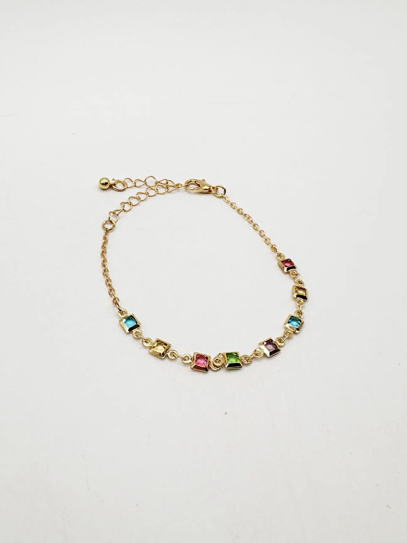 Square Crystal Chain Bracelet