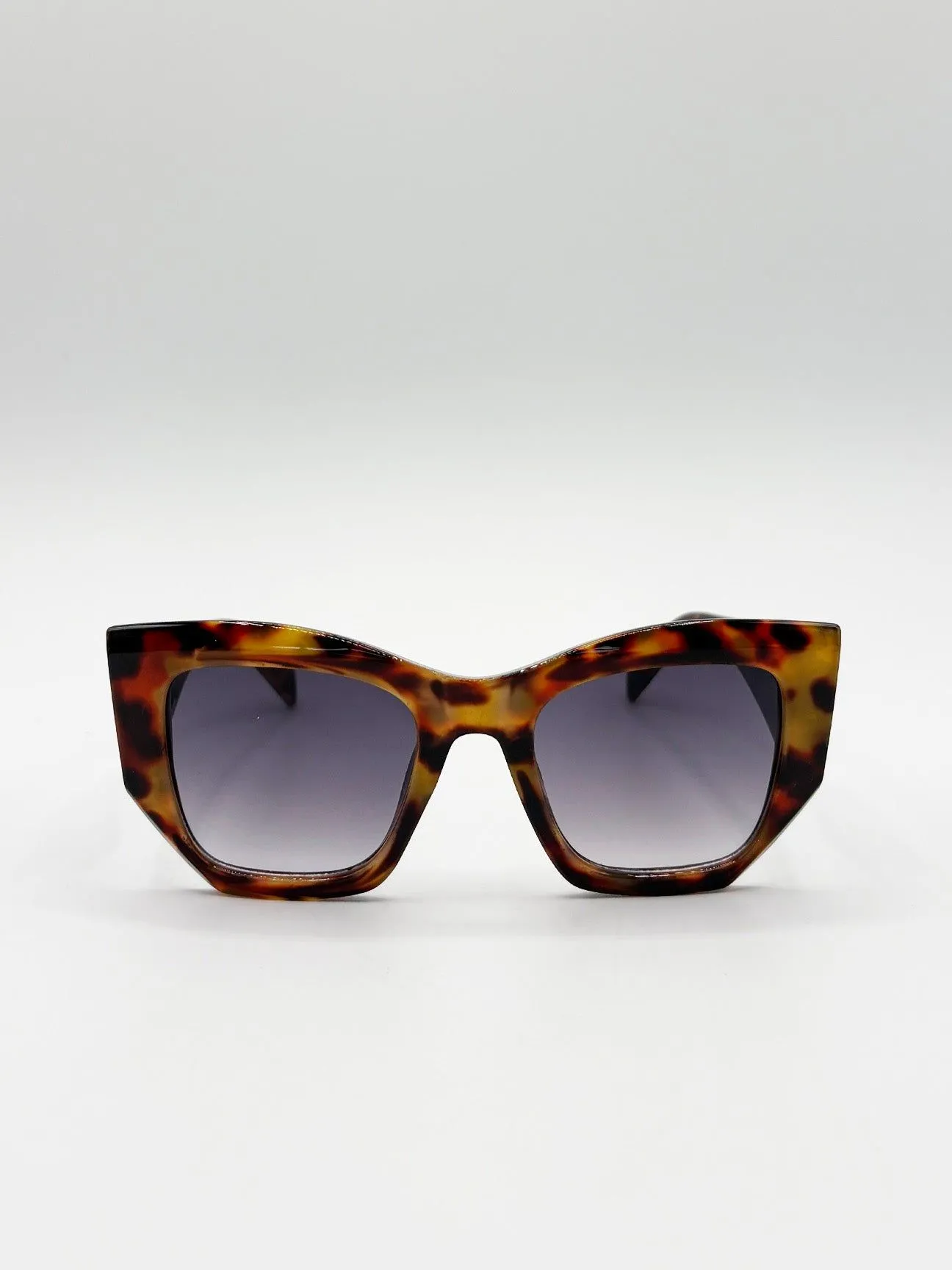 Square Cat-Eye Sunglasses in Tortoiseshell