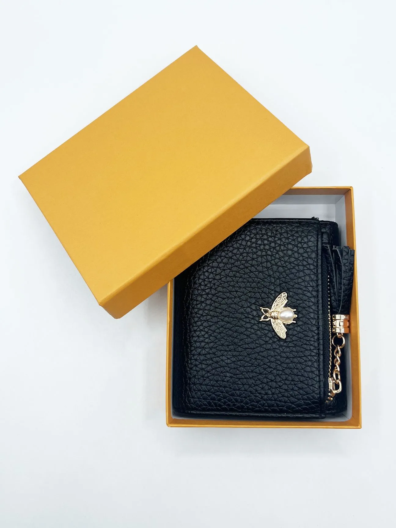 Bee Embellishment Purse in Black