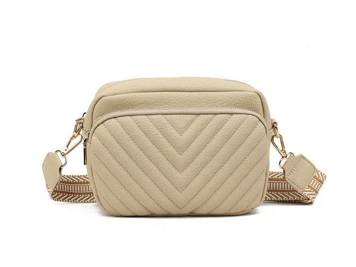 Quilted Crossbody in Beige