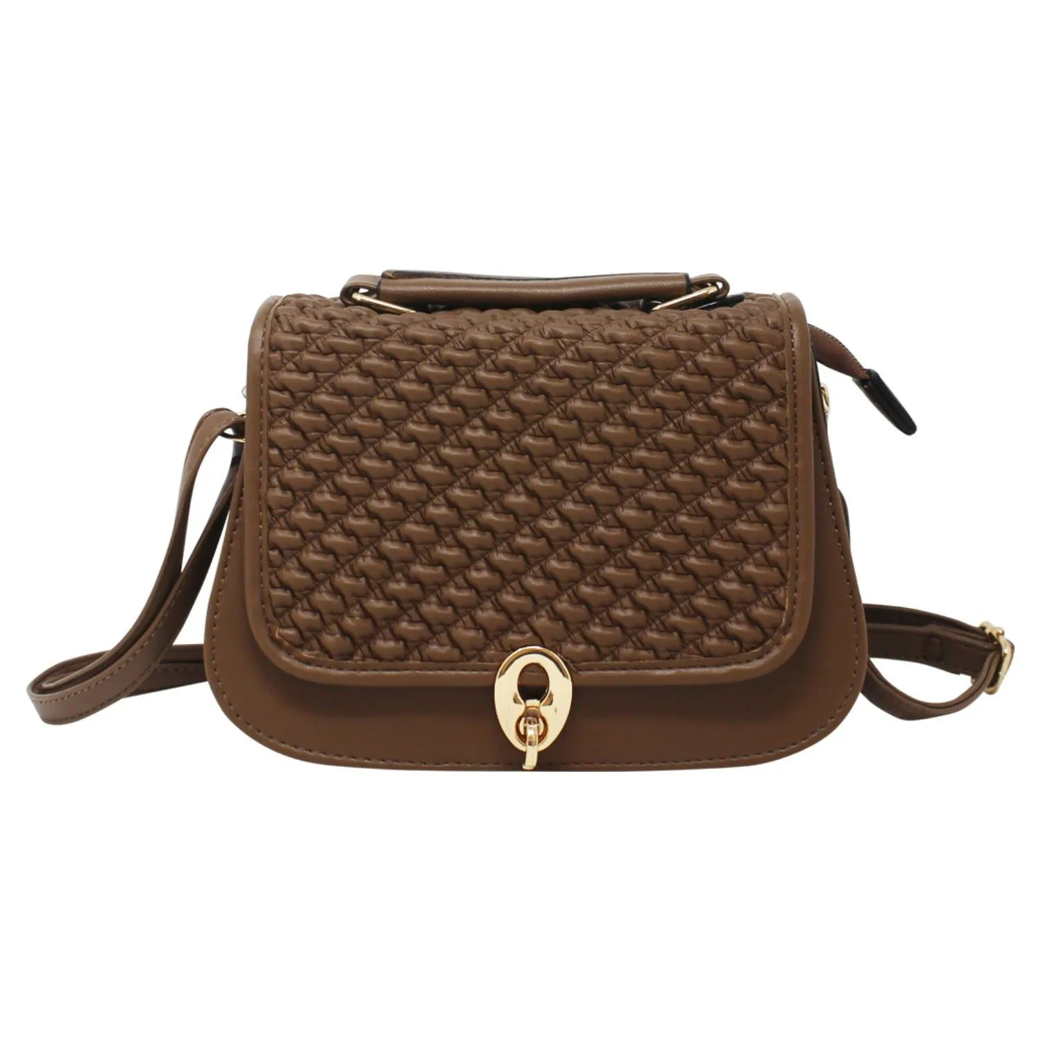 Rouched Front Crossbody with Clasp Button
