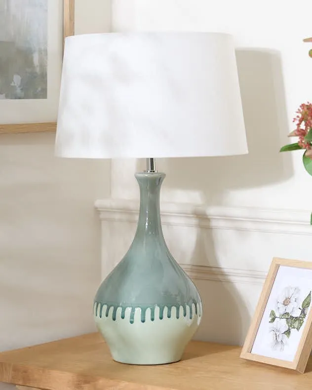 Agean Dipped Contemporary Style Ceramic Bedside Table Lamp