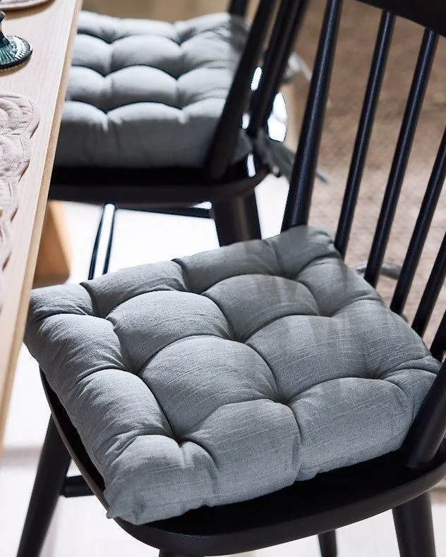 Vintage Style Plain Blue Indoor Ourdoor Garden Furniture Dining Chair Seat Pad (L)40cm x (W)40cm