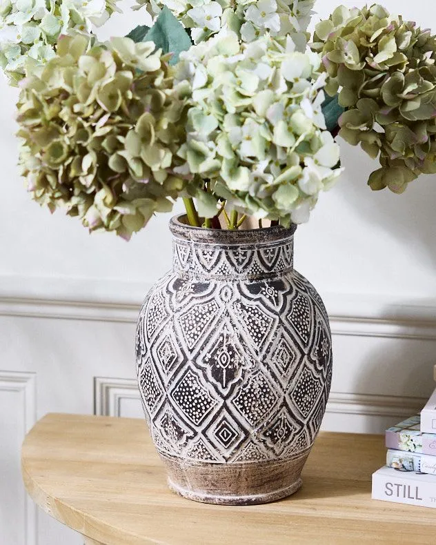 Vintage Moroccan Style Urn Flower Vase H30 x Dia21.5cm